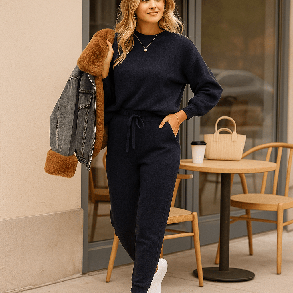 Conjunto para mujer de dos piezas efecto punto - Ameline