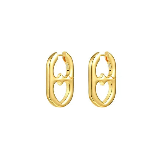 Aretes con corazón de acero inoxidable