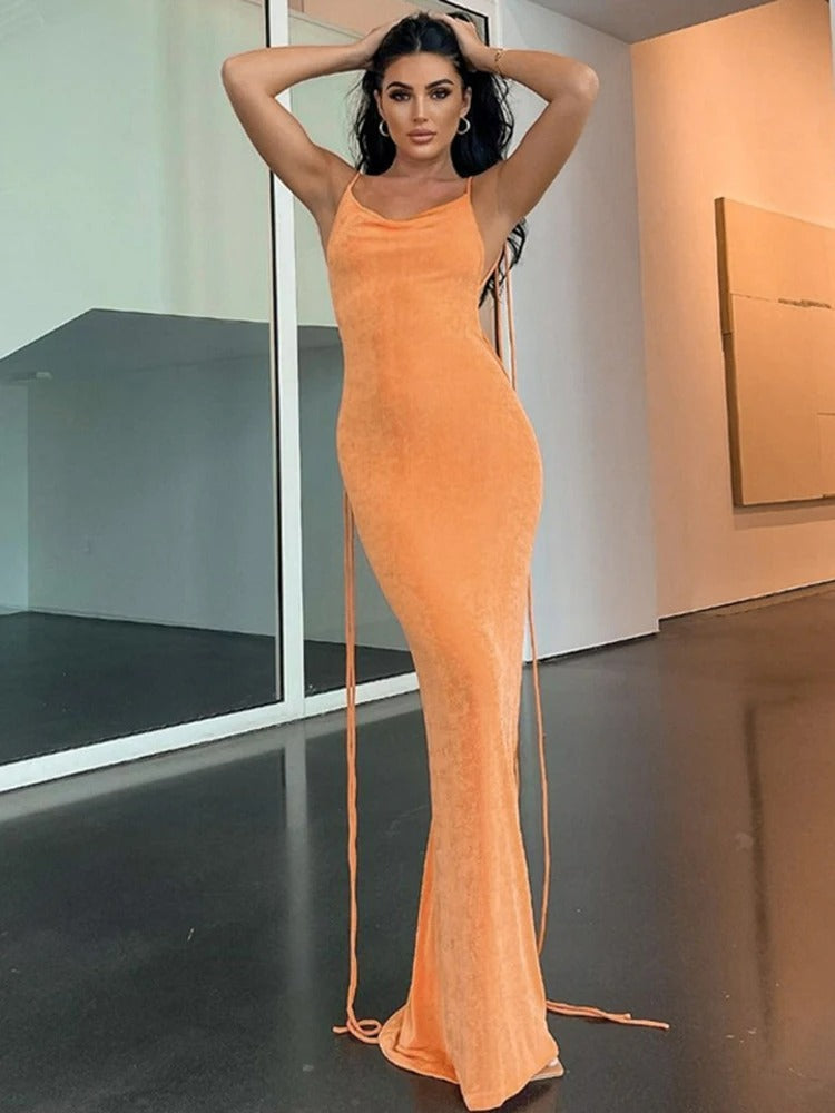 Allison - Fashion vestido ajustado de espalda abierta