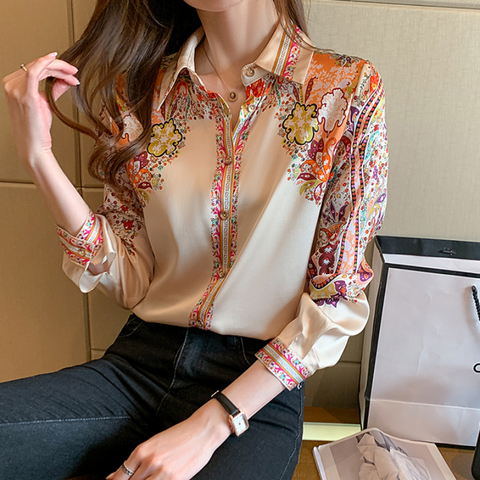 AMBER - Blusa Satén Floral