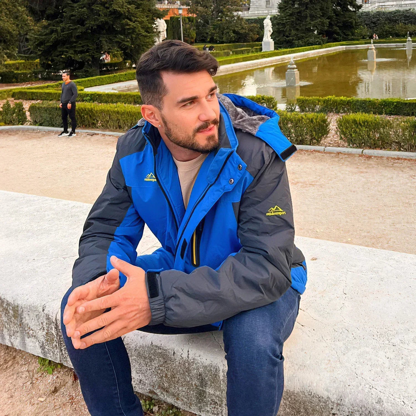 Chaqueta hombre impermeable forrada con capucha - Cavalieri