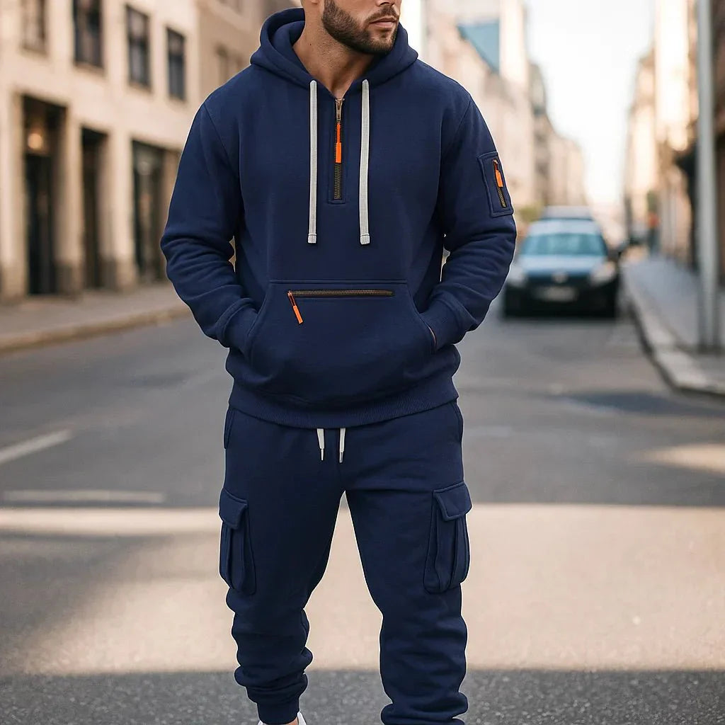 Conjunto para hombre con sudadera y pantalón cargo - Keiran