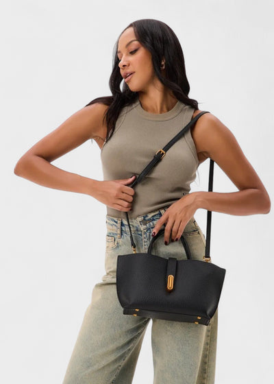 Bolso mujer tipo tote cuero sintético texturizado diseño elegante - Noiré