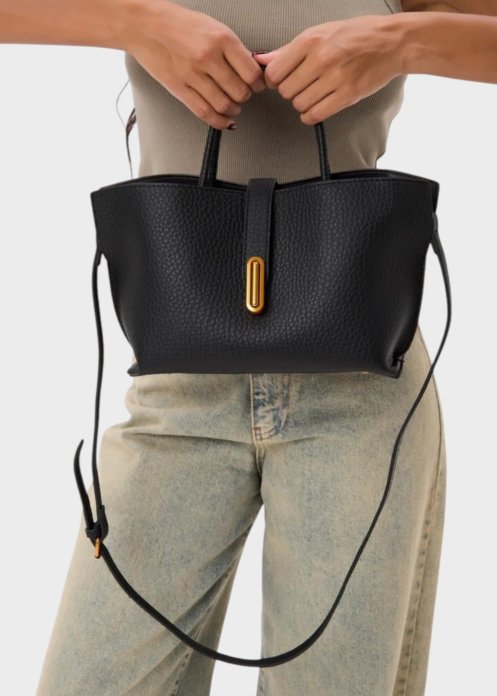 Bolso mujer tipo tote cuero sintético texturizado diseño elegante - Noiré