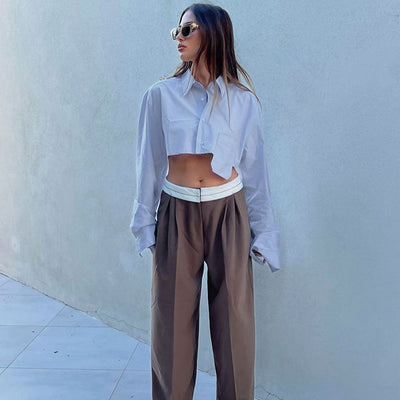 Juliet - Camisa oversize abotonada de doble botonadura