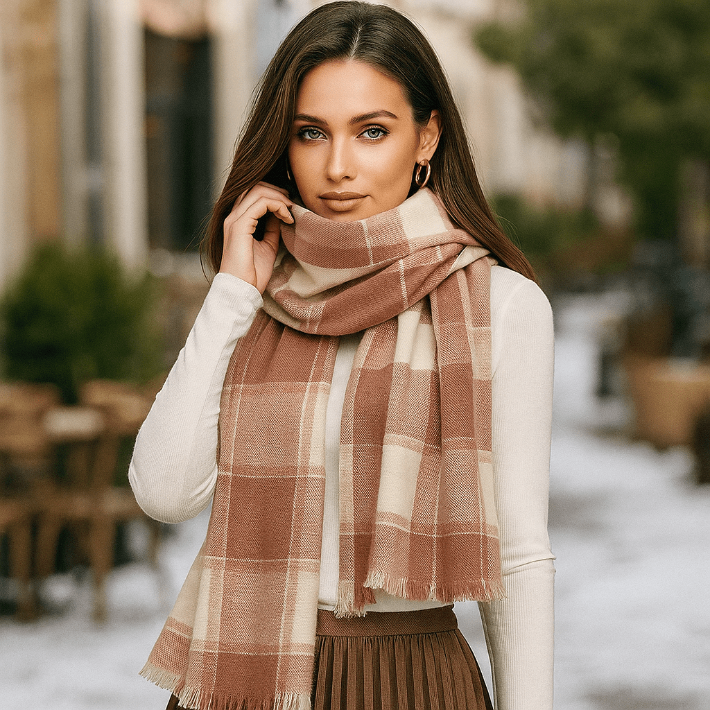 Bufanda de cuadros para mujer de tacto suave y elegante - Liora