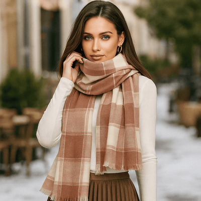 Bufanda de cuadros para mujer de tacto suave y elegante - Liora