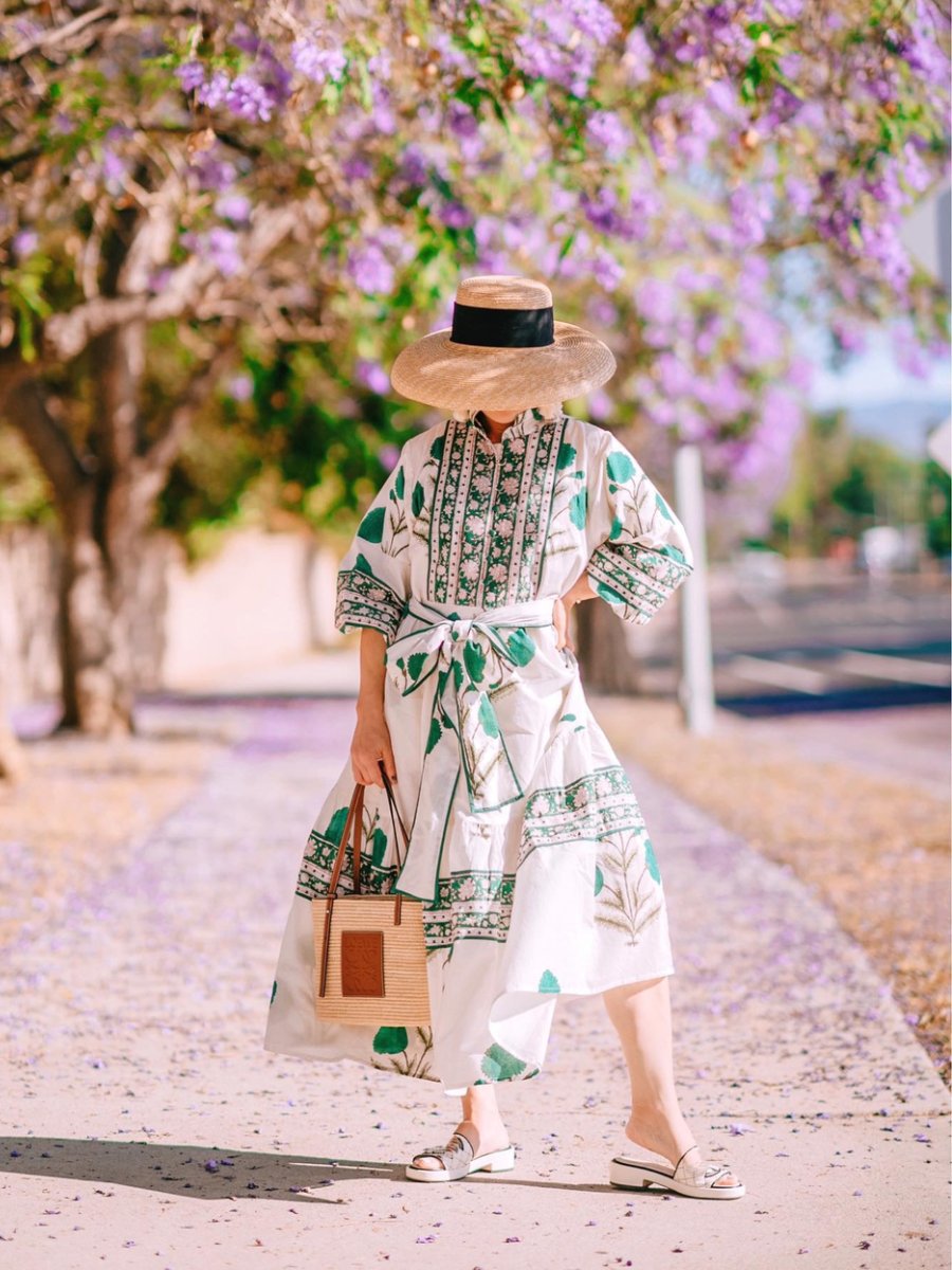 Helen - Vestido midi estampado Elegancia otoñal