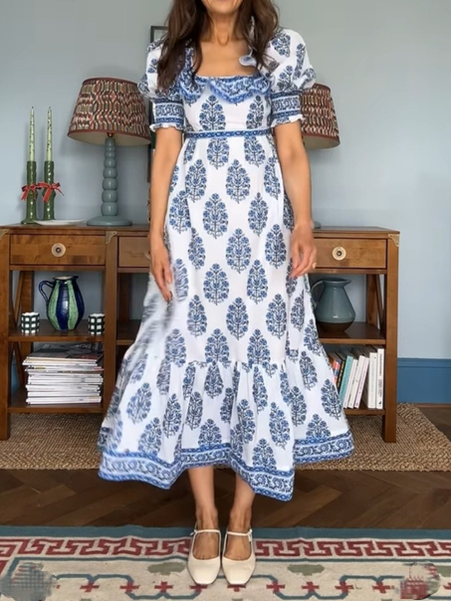 Balina - Vestido de verano estampado azul