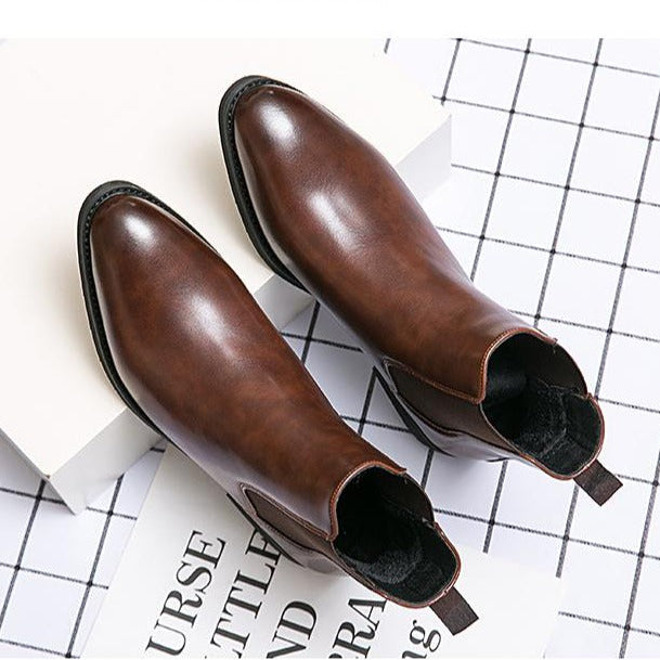 Botines de piel con elastico lateral para hombre - Heberto