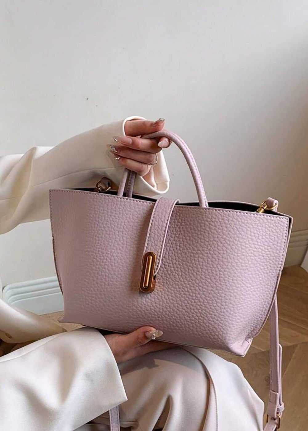 Bolso mujer tipo tote cuero sintético texturizado diseño elegante - Noiré