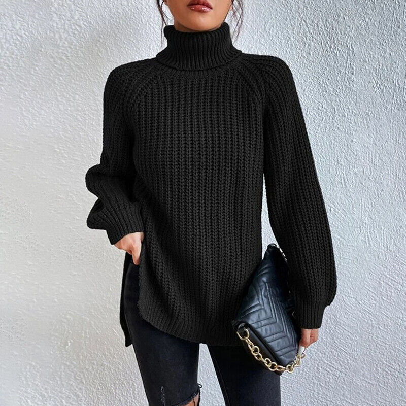 Estela - Jersey de cuello alto de punto grueso