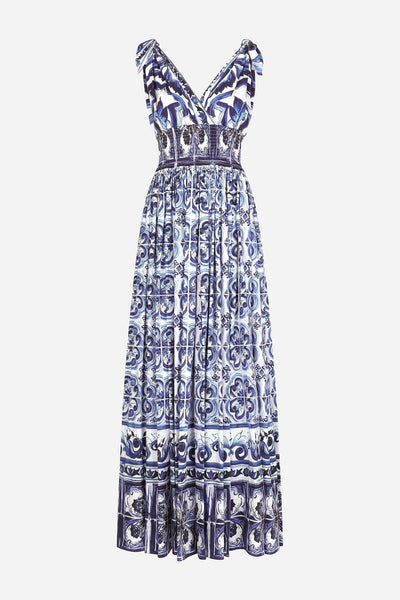 Tanja - maxi vestido estampado con tirantes anudados