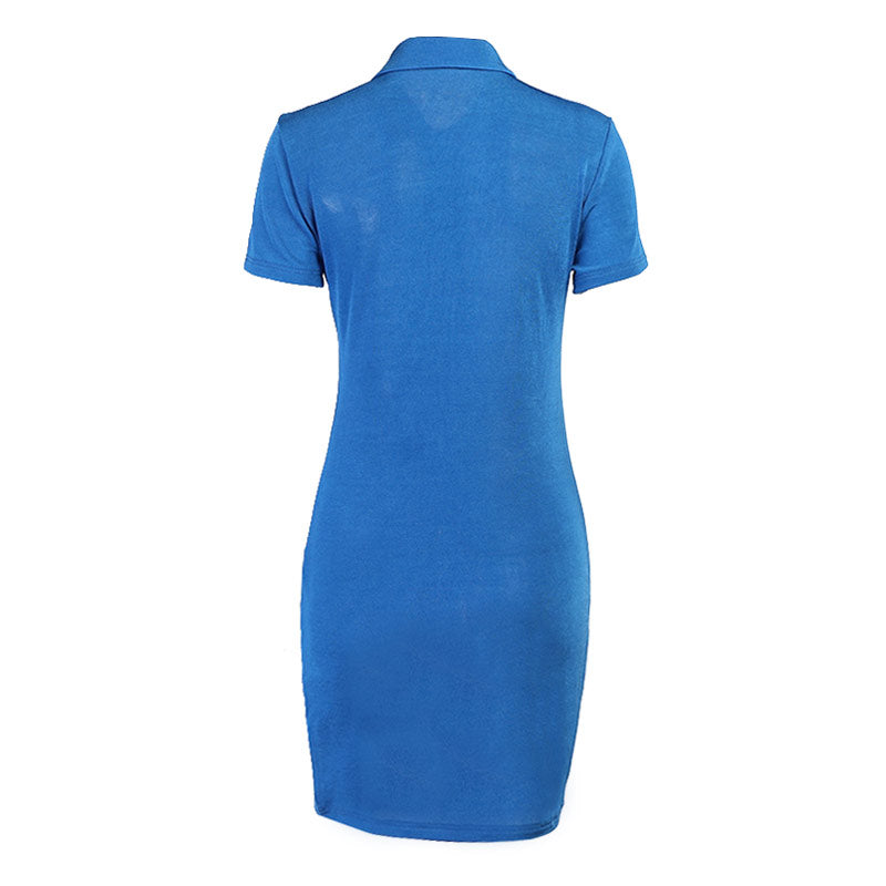 Amelia - Vestido mini jersey fruncido y abotonado