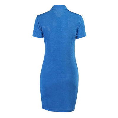 Amelia - Vestido mini jersey fruncido y abotonado