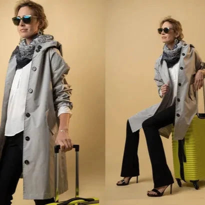 Abrigo mujer trench oversize con capucha ligera - Simona