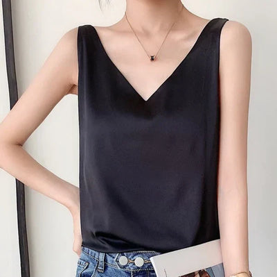 Nora - Top femenino suave como la seda, elegante y vaporoso