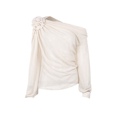 Margaret - Blusa de gasa con un hombro