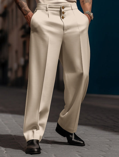 Victor - Pantalones de traje rectos y versátiles para el verano