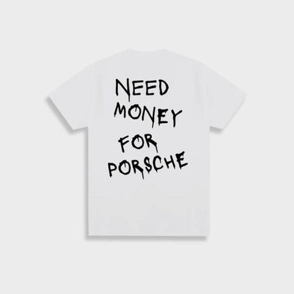 Marlon - Camiseta de algodón vintage para hombre "Need Money For Porsche