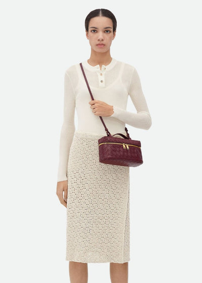 Bolso mujer trenzado negro estructura rígida cremalleras doradas - Valeska