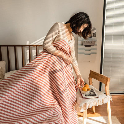 Colcha ligera de verano a rayas