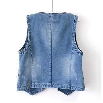 Chaleco de Denim Elegancia Femenina