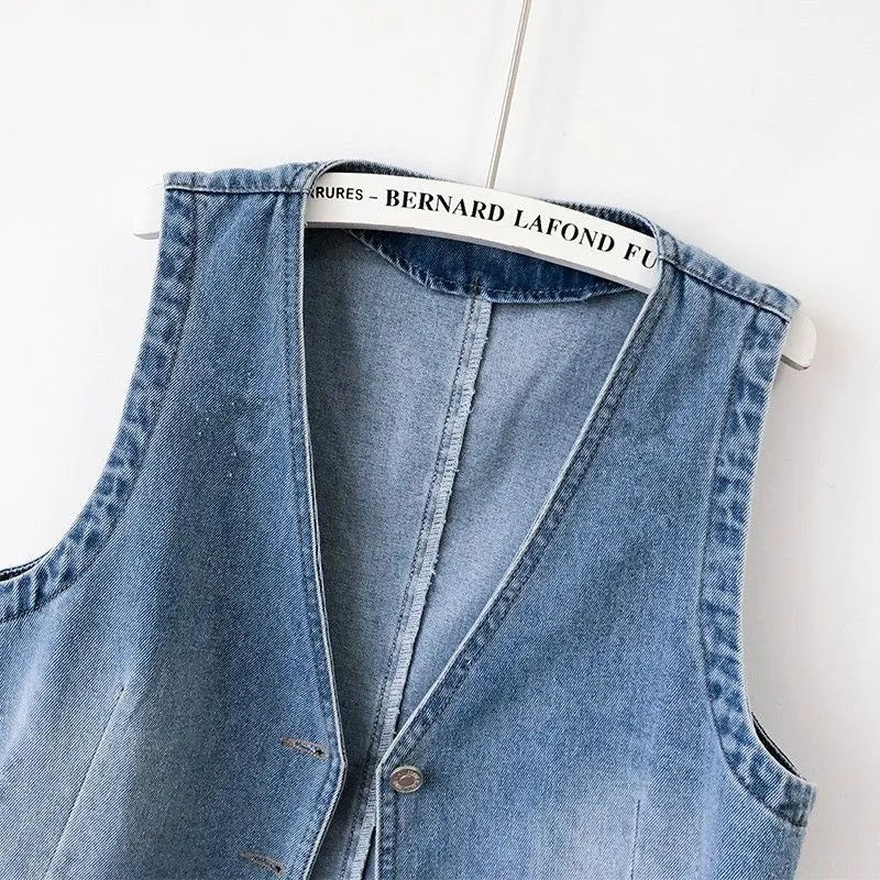 Chaleco de Denim Elegancia Femenina