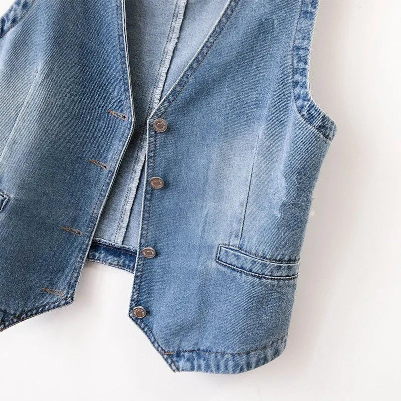 Chaleco de Denim Elegancia Femenina