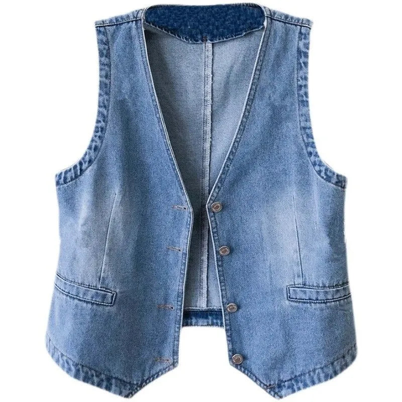 Chaleco de Denim Elegancia Femenina