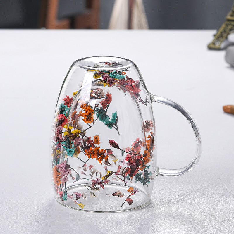 Vaso de Cristal de Doble Pared Floral